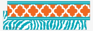 Tcr77099 Orange And Teal Wild Moroccan Ribbon Runner