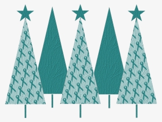 Teal Ribbon Christmas Trees - Teal Ribbon Christmas Tree