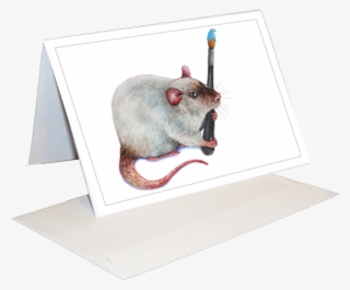 artsy rat greeting card - rat