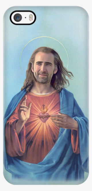 Nicolas Cage As Jesus Iphone Case - Jesus Christ Holy Heart