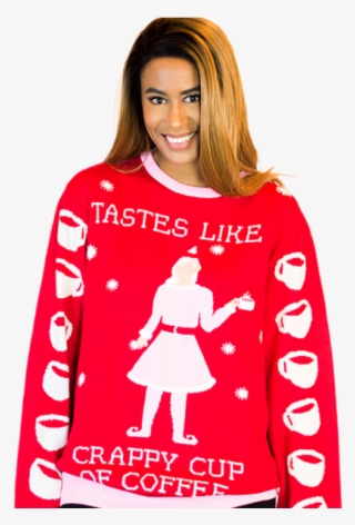 The Elf Movie Ugly Christmas Sweater Jovie's Coffee - Girl