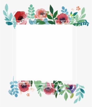 Picture Flower Frame Wedding Watercolor Invitation - Watercolor Flower Border Vector