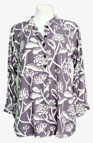 Frangipani Print Blouse In Purple Haze - Blouse