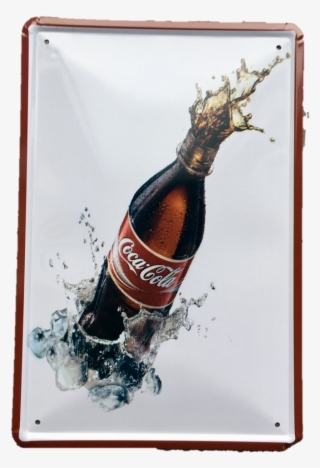 Metalen Bord Coca Cola Splash Bottle 20x30cm - Coca Cola