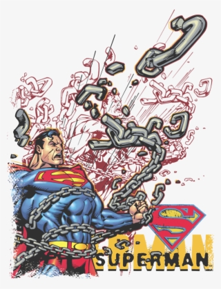 Superman Breaking Chains Men's Regular Fit T-shirt - Poster
