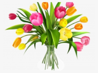 Vase Clipart Flower Arrangement - Tulips In A Vase Clipart