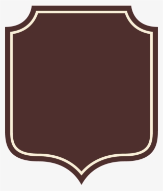 Brown Rectangle Shield One Point Down Badge With Top