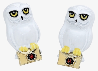 Harry Potter Hedwig Earring Set Gold Coloured - Snowy Owl