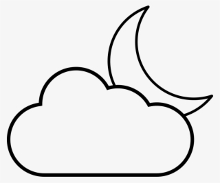 Free Black And White Clipart Book Cover With And Half - Crescent Moon And Clouds Drawing