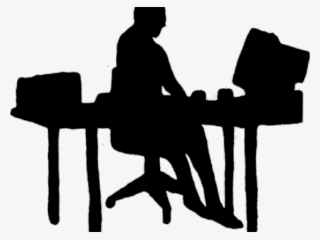 Monitor Clipart Silhouette Computer - Office Clipart Black And White