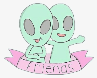 Friends Aliens Alien Sticker Tumblr Png Alien Png Happy - Friends Animation