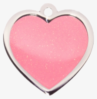 Pink Glitter Heart 32x33mm Fashion Pet Tag By Bow Wow - Tag Em Png Pink