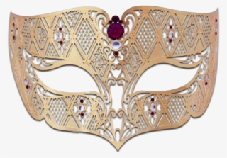 Gold Series Diamond Design Laser Cut Venetian Masquerade - Mask