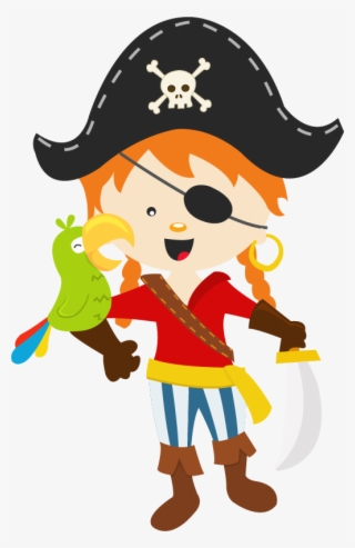 Pirate Kid Parrot - Cartoon