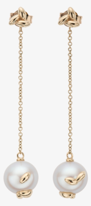 Gold Pearl Rice Chain Earrings - Pearl Drop Earrings Silver