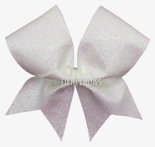 White Pearl Glitter Cheer Bow Fierce Bows - Satin