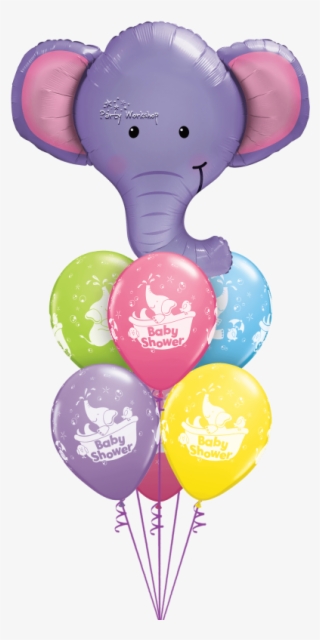 Baby Shower Elephant Luxury - Elephant With Balloon Png