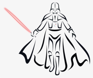 Darth Vader Clipart Hand - Imagem De Darth Vader Em Preto E Branco