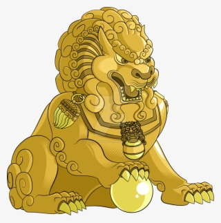 1024 X 1034 0 - Chinese Guardian Lions Cartoon