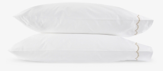 White Sierra Percale Sheeting With A Graceful Embroidered - Throw Pillow
