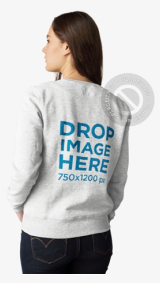 Back Of A Woman Wearing A Crewneck Sweater Mockup Against - Girl