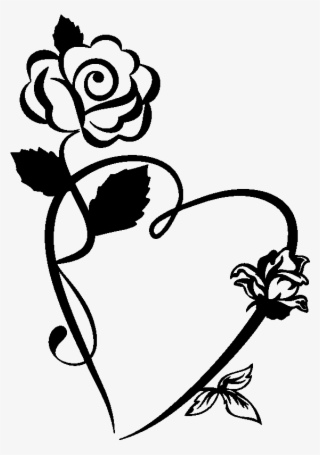 Sticker Fleur Le Bouquet De Coeur Ambiance Sticker - Autocollant Baroque Coeur Et Fleur