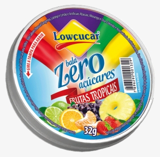 Bala Zero Açúcares Lowçucar Sabor Frutas Tropicais - Lowçucar