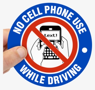 No Cellphone Use, While Driving Label - Texting While Driving