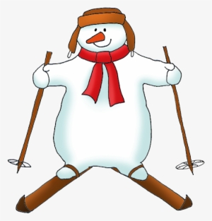 Snowman On Skis Clipart - Snowman Clipart On Skis