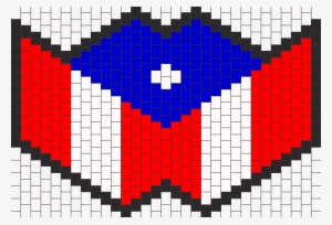 Puertorican Flag Ninja Mask Bead Pattern - Furry Kandi Mask Patterns