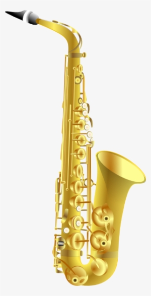 Small - Cartoon Saxophone Transparent Background