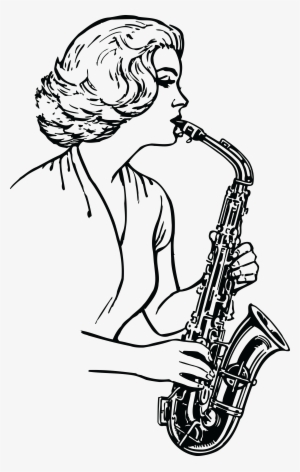 This Free Icons Png Design Of Woman Playing A Saxophone
