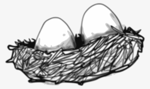 Bird Nest Egg Chicken - Egg In Nest Outline