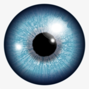 Blue Drawing Eyeball - Eye Lens Png