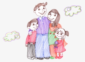 A Happy Family Illustration - Portable Network Graphics