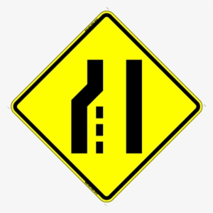 Merge Right (rus) - Yellow Road Sign