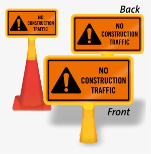 No Construction Traffic Coneboss Sign - Smartsign By Lyle S2-1108-al-14 Caution - Low Clearance,