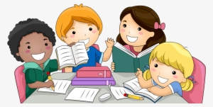 Graphic Transparent Stock Kids Studying Clipart - Student Studying Clipart