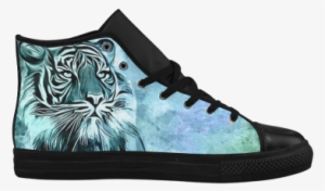 Watercolor Tiger Aquila High Top Microfiber Leather