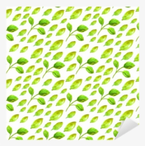 Watercolor Seamless Pattern With Green Leaf Sticker - Watercolor Painting