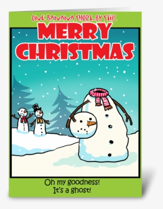 Ghost Snowman Greeting Card - Cartoon