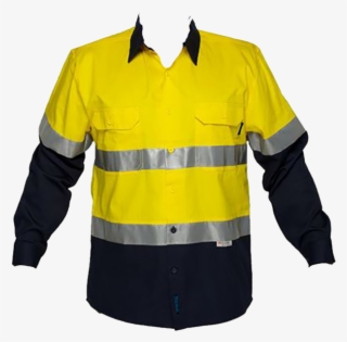 Image For Yellow Button-up Safety Jacket From Aurora - Long-sleeved T-shirt