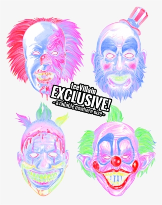 Clown Masks By Zacharyjacksonbrown - Illustration