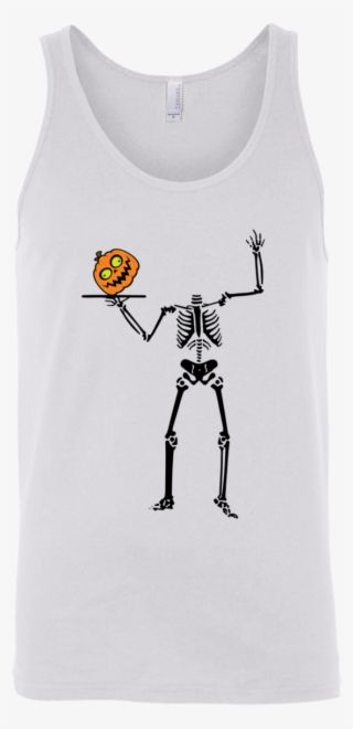 Pumpkin Head Skeleton Halloween Chef Shirt Unisex Tank - Active Tank
