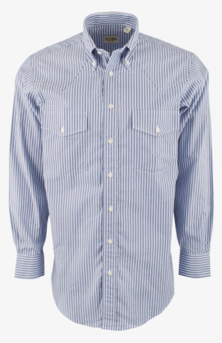 Blue And White Stripe Shirt - Button