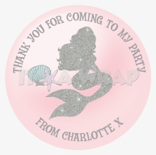 Mermaid Silver Pearl Sweet Cone Stickers - Label