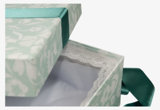 Detail Of Lace Trim Inside Wedding Dress Boxes - Coffee Table