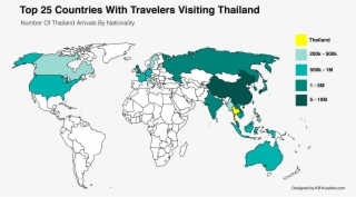 Thailand's Booming Travel Market - World Map Red And Blue