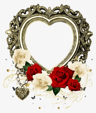Heart Outline, Happy Heart, I Love Heart, My Heart, - Silver Picture Frame Heart Png