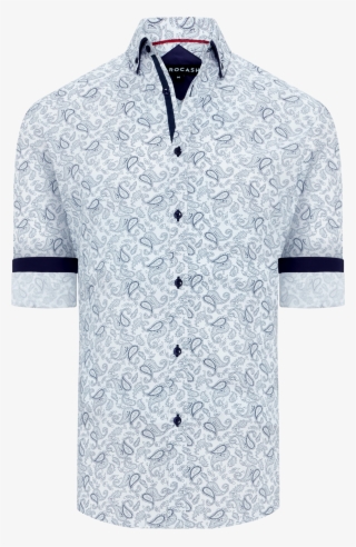 White Mystic Slim Paisley Print Shirt - Polo Shirt